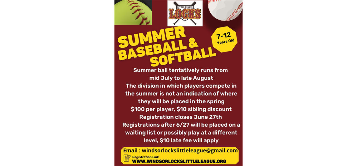 Summer Ball Registration is now OPEN