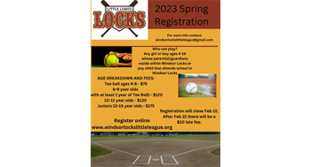 2023 Spring Baseball/Softball Registration