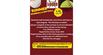 2023 Summer Baseball and Softball